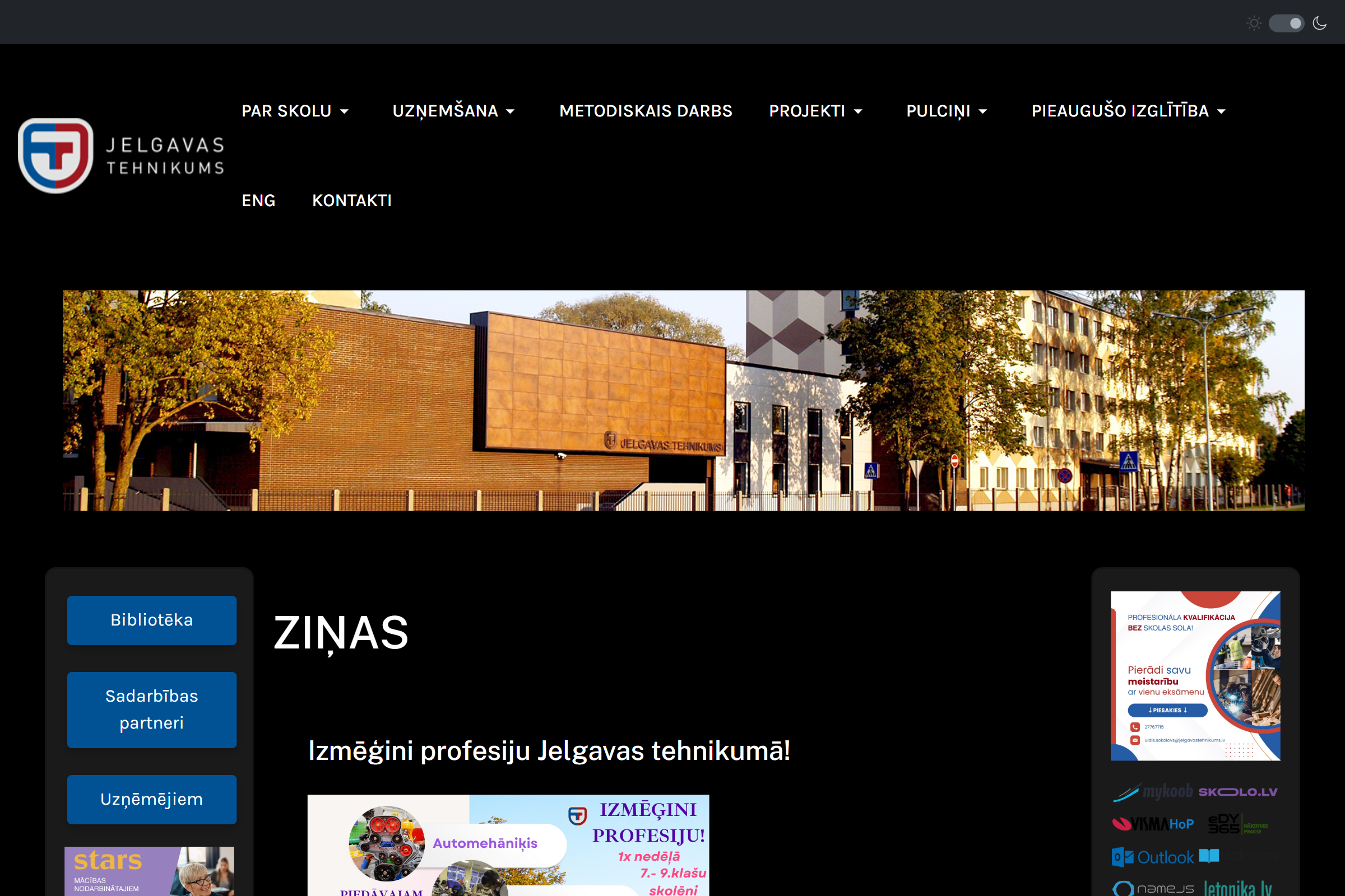 Jelgavas Tehnikums website preview
